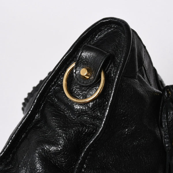 BALENCIAGA バレンシアガ クラシック シティ スモール ハンドバッグ 431621 レザー ブラック ゴールド金具 美品 中古 4a007140