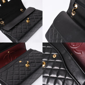 Very Good Condition CHANEL Chanel Matelasse 25 W Flap W Chain Shoulder Bag A2800 2nd Series Coco Mark Lambskin Black Used 4a000715