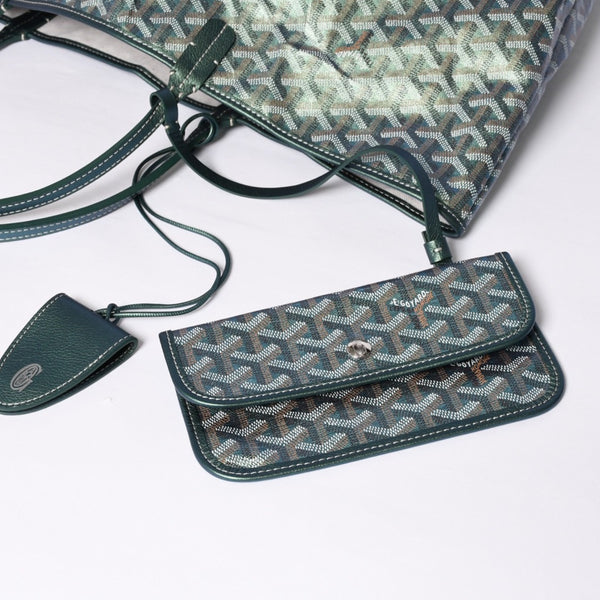 GOYARD ゴヤール Saint Louis GM サンルイGM トートバッグ CHN020247 メタリックグリーン 2024年限定 美品 中古 4a000985