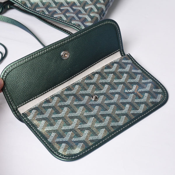 GOYARD ゴヤール Saint Louis GM サンルイGM トートバッグ CHN020247 メタリックグリーン 2024年限定 美品 中古 4a000985