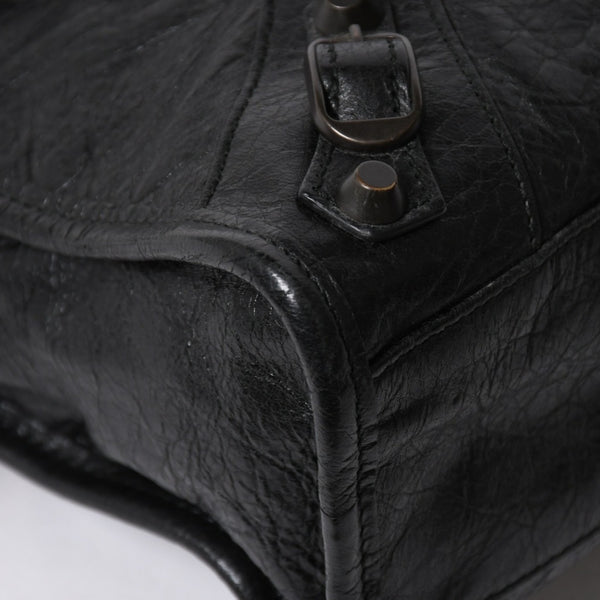 BALENCIAGA バレンシアガ ル シティ Le City バッグ ミニ 300295 ハンドバッグ 2WAY ショルダーバッグ ブラック ブロンズ金具 美品 中古 4a007151