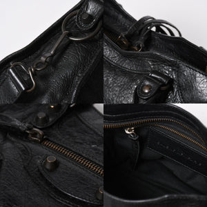 BALENCIAGA バレンシアガ ル シティ Le City バッグ ミニ 300295 ハンドバッグ 2WAY ショルダーバッグ ブラック ブロンズ金具 美品 中古 4a007151
