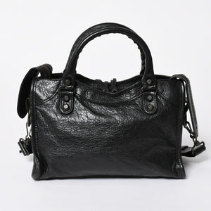 BALENCIAGA バレンシアガ ル シティ Le City バッグ ミニ 300295 ハンドバッグ 2WAY ショルダーバッグ ブラック ブロンズ金具 美品 中古 4a007151