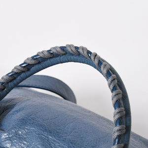 BALENCIAGA バレンシアガ 2WAY ハンドバッグ ショルダーバッグ 240578 ターコイズブルー ブルー ブロンズ金具 美品 中古 4a007058