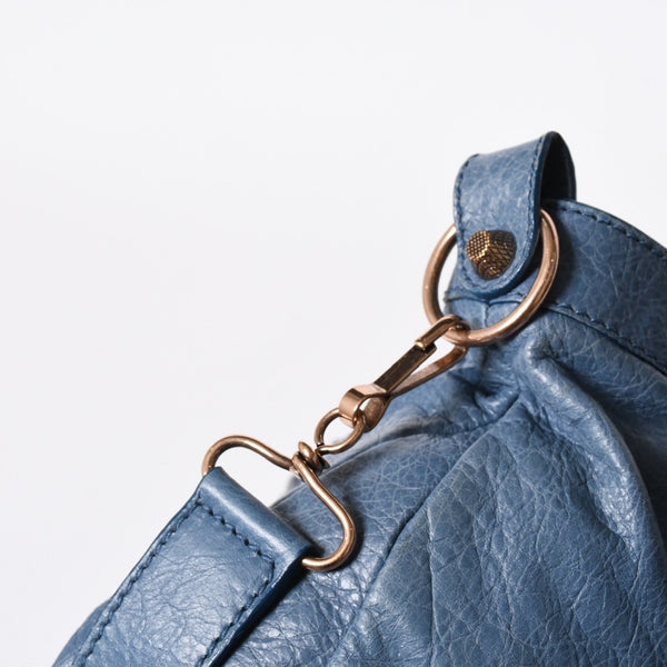 BALENCIAGA バレンシアガ 2WAY ハンドバッグ ショルダーバッグ 240578 ターコイズブルー ブルー ブロンズ金具 美品 中古 4a007058