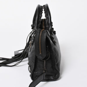 BALENCIAGA バレンシアガ ル シティ Le City バッグ ミニ 300295 ハンドバッグ 2WAY ショルダーバッグ ブラック ブロンズ金具 美品 中古 4a007151