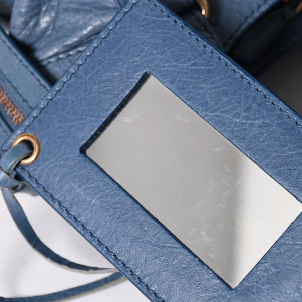 BALENCIAGA バレンシアガ 2WAY ハンドバッグ ショルダーバッグ 240578 ターコイズブルー ブルー ブロンズ金具 美品 中古 4a007058