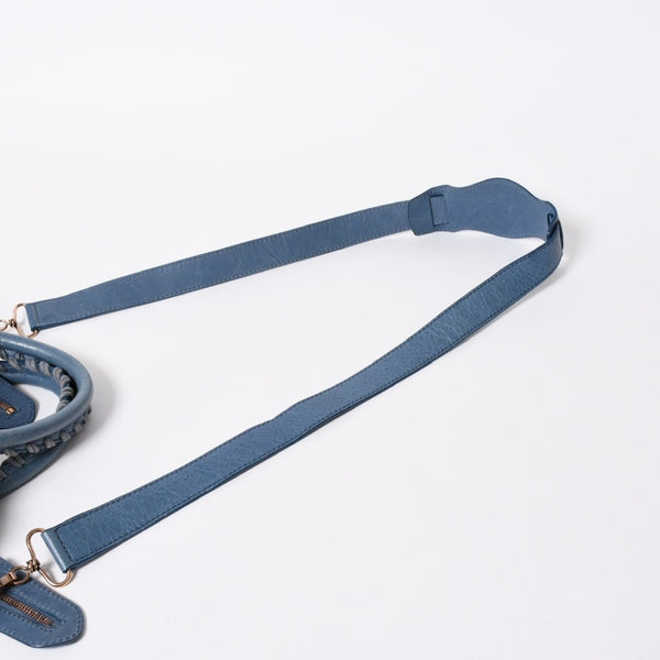 BALENCIAGA バレンシアガ 2WAY ハンドバッグ ショルダーバッグ 240578 ターコイズブルー ブルー ブロンズ金具 美品 中古 4a007058