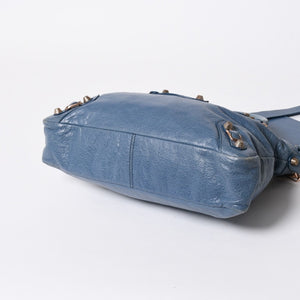 BALENCIAGA バレンシアガ 2WAY ハンドバッグ ショルダーバッグ 240578 ターコイズブルー ブルー ブロンズ金具 美品 中古 4a007058