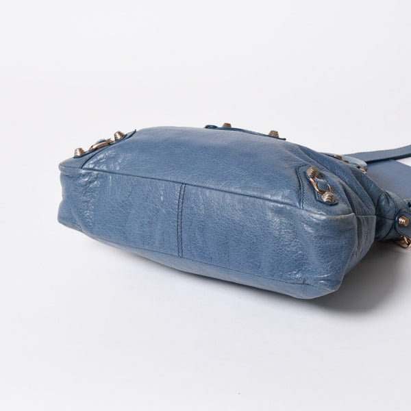 BALENCIAGA バレンシアガ 2WAY ハンドバッグ ショルダーバッグ 240578 ターコイズブルー ブルー ブロンズ金具 美品 中古 4a007058