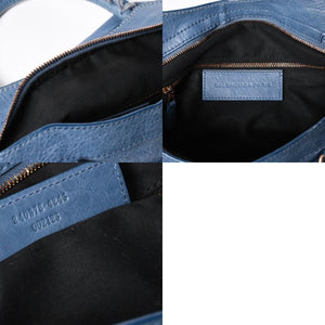 BALENCIAGA バレンシアガ 2WAY ハンドバッグ ショルダーバッグ 240578 ターコイズブルー ブルー ブロンズ金具 美品 中古 4a007058