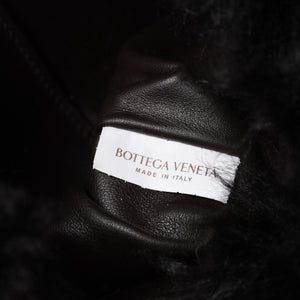 極美品 BOTTEGA VENETA ボッテガヴェネタ ザ チェーン ポーチ ハンドバッグ ショルダーバッグ B09462245M ブラック ブラウン ゴールド金具 中古 4a006592