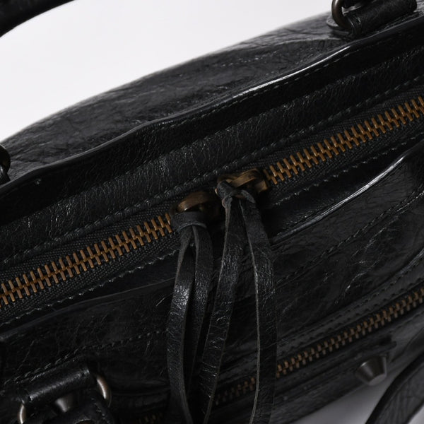 BALENCIAGA バレンシアガ ル シティ Le City バッグ ミニ 300295 ハンドバッグ 2WAY ショルダーバッグ ブラック ブロンズ金具 美品 中古 4a007151