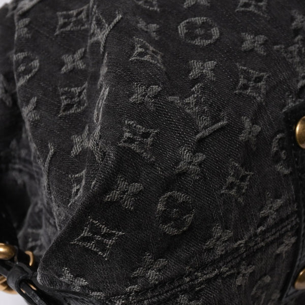 LOUIS VUITTON ルイヴィトン ハンドバッグ モノグラムデニム ネオカヴィGM M95351 ブラック レザー 2way仕様 ゴールド金具 美品 中古 4a007155