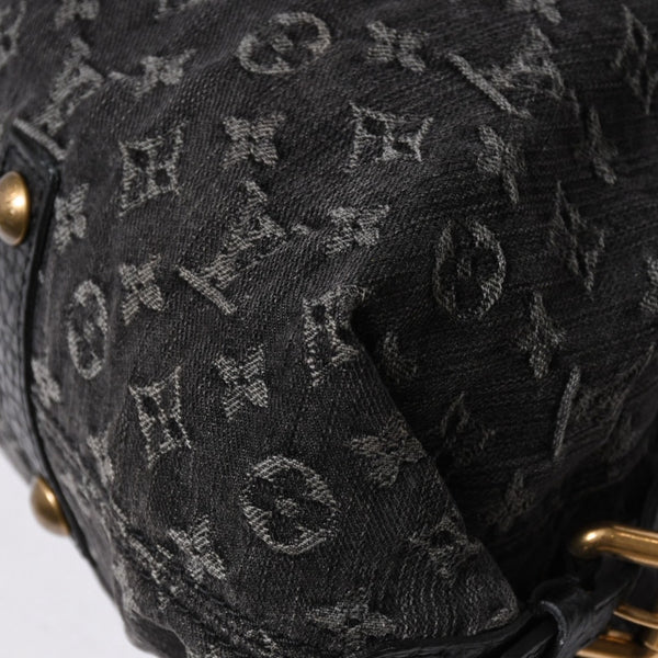 LOUIS VUITTON ルイヴィトン ハンドバッグ モノグラムデニム ネオカヴィGM M95351 ブラック レザー 2way仕様 ゴールド金具 美品 中古 4a007155