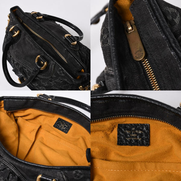 LOUIS VUITTON ルイヴィトン ハンドバッグ モノグラムデニム ネオカヴィGM M95351 ブラック レザー 2way仕様 ゴールド金具 美品 中古 4a007155
