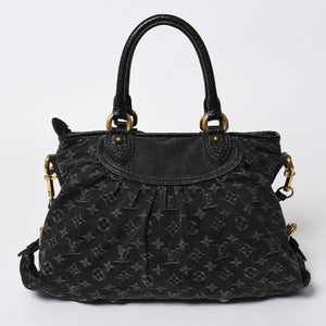LOUIS VUITTON ルイヴィトン ハンドバッグ モノグラムデニム ネオカヴィGM M95351 ブラック レザー 2way仕様 ゴールド金具 美品 中古 4a007155