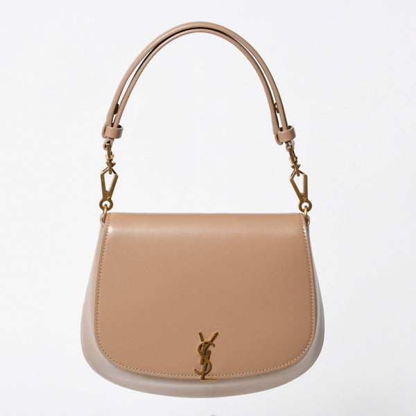 新品同様 SAINT LAURENT PARIS サンローラン パリ ヴォルテール ミニ ワンショルダーバッグ 800846 ベージュ レザー ゴールド金具 中古 4a006940