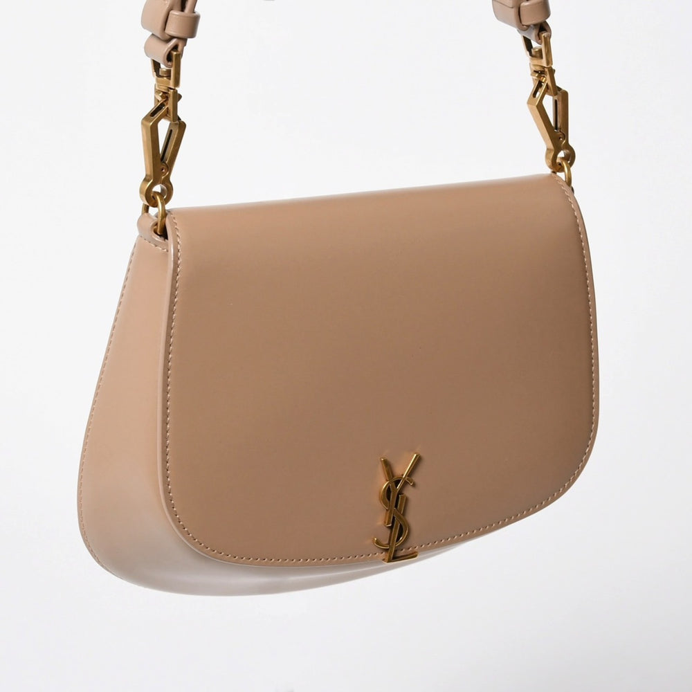 新品同様 SAINT LAURENT PARIS サンローラン パリ ヴォルテール ミニ ワンショルダーバッグ 800846 ベージュ レザー ゴールド金具 中古 4a006940