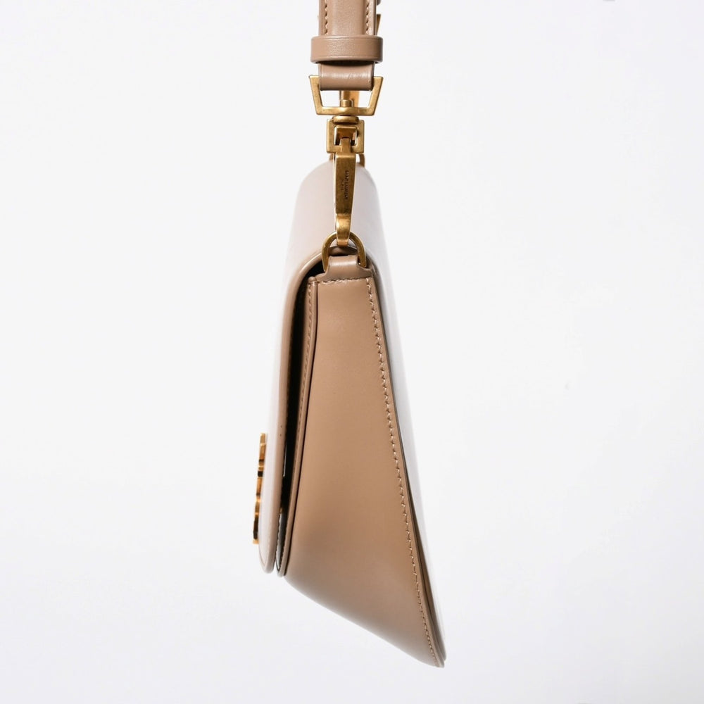 新品同様 SAINT LAURENT PARIS サンローラン パリ ヴォルテール ミニ ワンショルダーバッグ 800846 ベージュ レザー ゴールド金具 中古 4a006940