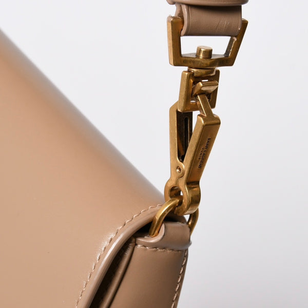 新品同様 SAINT LAURENT PARIS サンローラン パリ ヴォルテール ミニ ワンショルダーバッグ 800846 ベージュ レザー ゴールド金具 中古 4a006940
