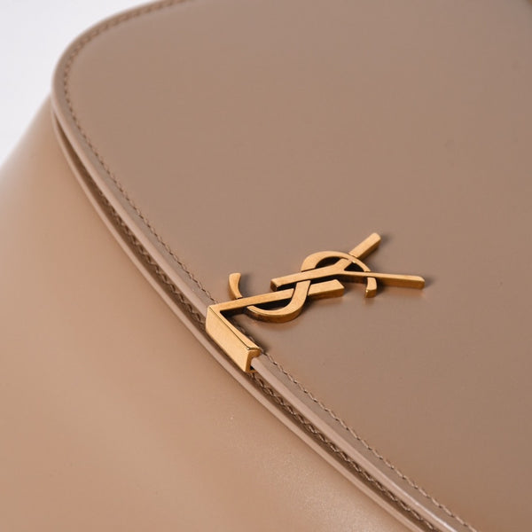 新品同様 SAINT LAURENT PARIS サンローラン パリ ヴォルテール ミニ ワンショルダーバッグ 800846 ベージュ レザー ゴールド金具 中古 4a006940