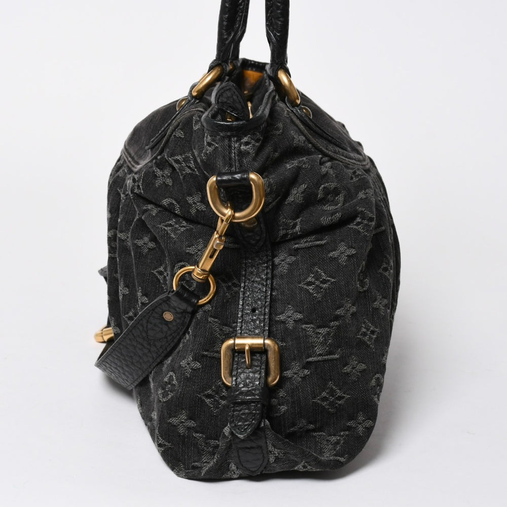LOUIS VUITTON ルイヴィトン ハンドバッグ モノグラムデニム ネオカヴィGM M95351 ブラック レザー 2way仕様 ゴールド金具 美品 中古 4a007155