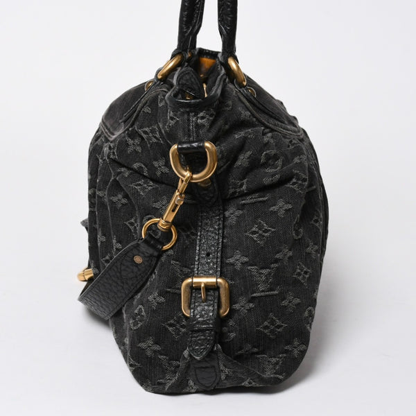LOUIS VUITTON ルイヴィトン ハンドバッグ モノグラムデニム ネオカヴィGM M95351 ブラック レザー 2way仕様 ゴールド金具 美品 中古 4a007155