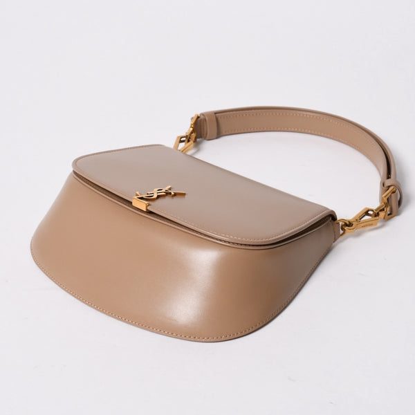 新品同様 SAINT LAURENT PARIS サンローラン パリ ヴォルテール ミニ ワンショルダーバッグ 800846 ベージュ レザー ゴールド金具 中古 4a006940