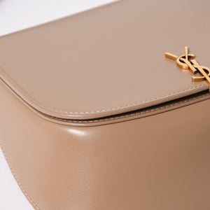 新品同様 SAINT LAURENT PARIS サンローラン パリ ヴォルテール ミニ ワンショルダーバッグ 800846 ベージュ レザー ゴールド金具 中古 4a006940