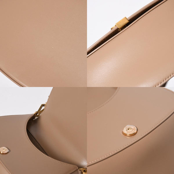 新品同様 SAINT LAURENT PARIS サンローラン パリ ヴォルテール ミニ ワンショルダーバッグ 800846 ベージュ レザー ゴールド金具 中古 4a006940