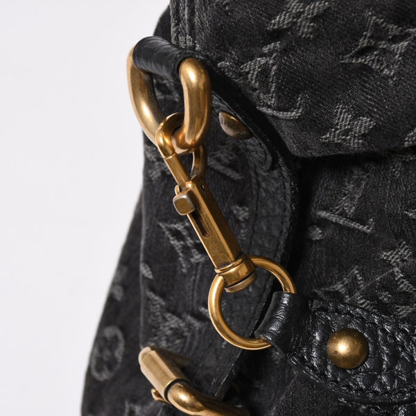 LOUIS VUITTON ルイヴィトン ハンドバッグ モノグラムデニム ネオカヴィGM M95351 ブラック レザー 2way仕様 ゴールド金具 美品 中古 4a007155