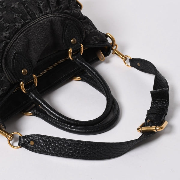 LOUIS VUITTON ルイヴィトン ハンドバッグ モノグラムデニム ネオカヴィGM M95351 ブラック レザー 2way仕様 ゴールド金具 美品 中古 4a007155