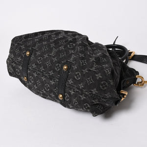 LOUIS VUITTON ルイヴィトン ハンドバッグ モノグラムデニム ネオカヴィGM M95351 ブラック レザー 2way仕様 ゴールド金具 美品 中古 4a007155