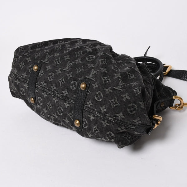 LOUIS VUITTON ルイヴィトン ハンドバッグ モノグラムデニム ネオカヴィGM M95351 ブラック レザー 2way仕様 ゴールド金具 美品 中古 4a007155