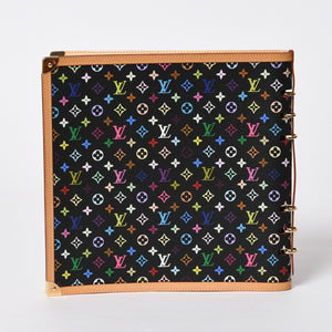 新品同様 LOUIS VUITTON ルイヴィトン ヴァンドレディ ノートブック R20897 村上隆 モノグラムマルチカラー ノワール ゴールド金具 中古 4a007170