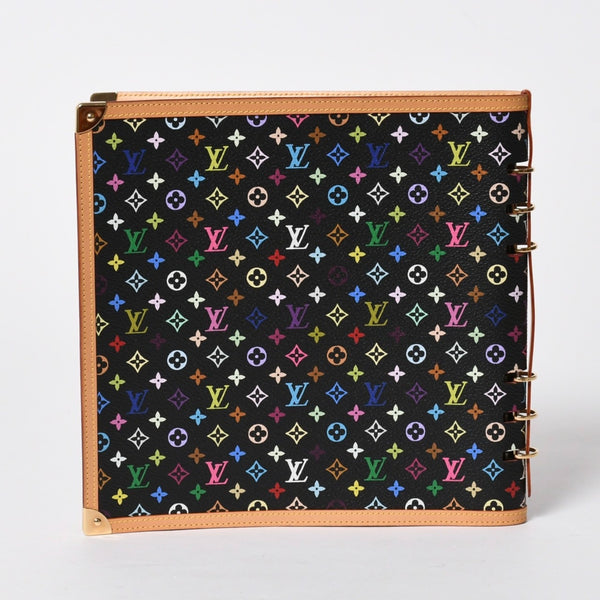新品同様 LOUIS VUITTON ルイヴィトン ヴァンドレディ ノートブック R20897 村上隆 モノグラムマルチカラー ノワール ゴールド金具 中古 4a007170
