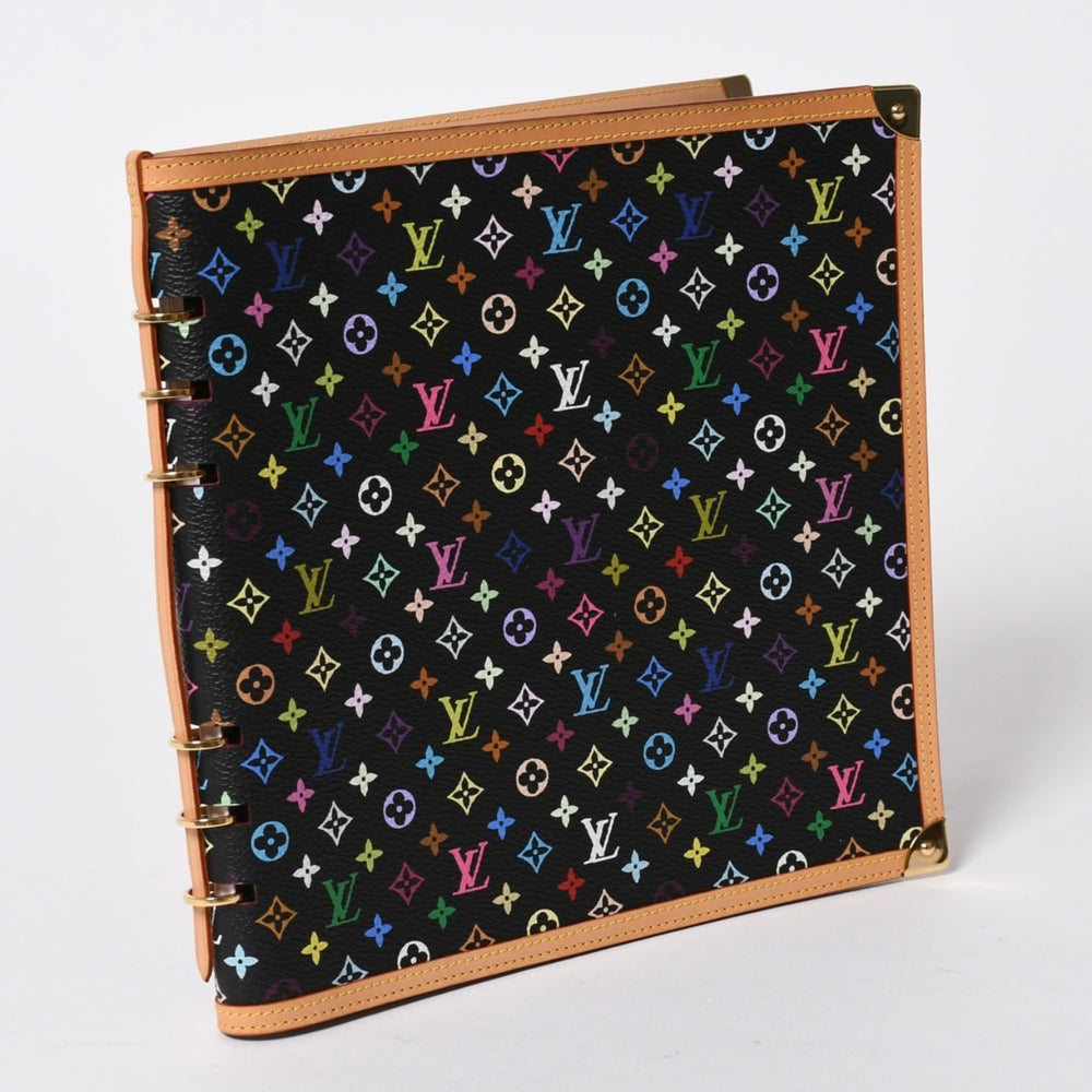 新品同様 LOUIS VUITTON ルイヴィトン ヴァンドレディ ノートブック R20897 村上隆 モノグラムマルチカラー ノワール ゴールド金具 中古 4a007170