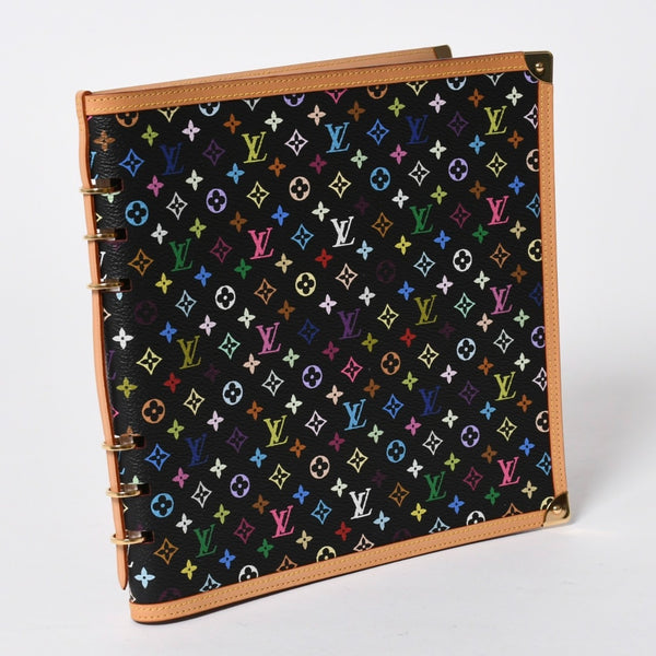 新品同様 LOUIS VUITTON ルイヴィトン ヴァンドレディ ノートブック R20897 村上隆 モノグラムマルチカラー ノワール ゴールド金具 中古 4a007170