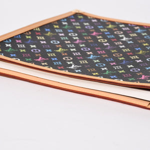 新品同様 LOUIS VUITTON ルイヴィトン ヴァンドレディ ノートブック R20897 村上隆 モノグラムマルチカラー ノワール ゴールド金具 中古 4a007170