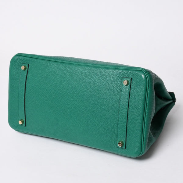 極美品 HERMES エルメス バーキン35 ハンドバッグ C刻印 トリヨンクレマンス ヴェールヴェルティゴ GD金具 内縫い 2018年製 中古 4a007159