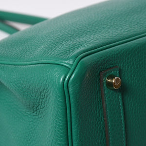 極美品 HERMES エルメス バーキン35 ハンドバッグ C刻印 トリヨンクレマンス ヴェールヴェルティゴ GD金具 内縫い 2018年製 中古 4a007159