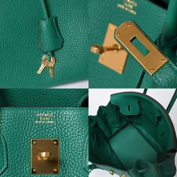 極美品 HERMES エルメス バーキン35 ハンドバッグ C刻印 トリヨンクレマンス ヴェールヴェルティゴ GD金具 内縫い 2018年製 中古 4a007159