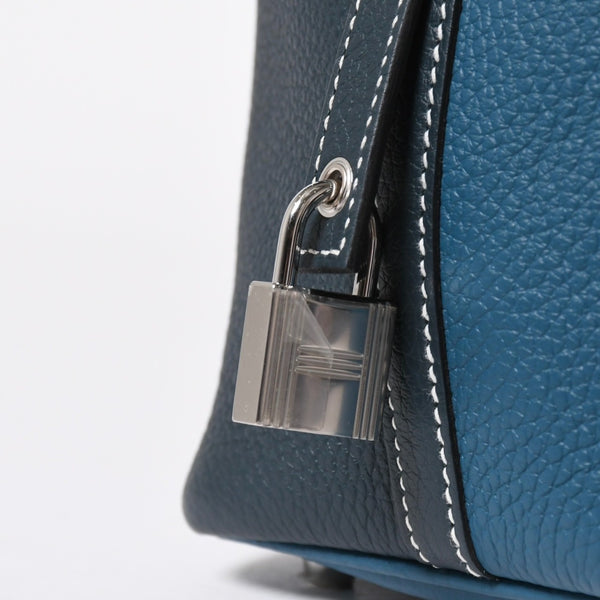 新品同様 HERMES エルメス ピコタンロック18 ハンドバッグ Y刻印 トリヨンクレマンス ヴェールシプレ ヴェールボスフォール SV金具 中古 4a006954