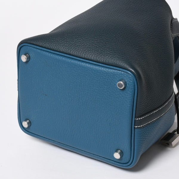 新品同様 HERMES エルメス ピコタンロック18 ハンドバッグ Y刻印 トリヨンクレマンス ヴェールシプレ ヴェールボスフォール SV金具 中古 4a006954