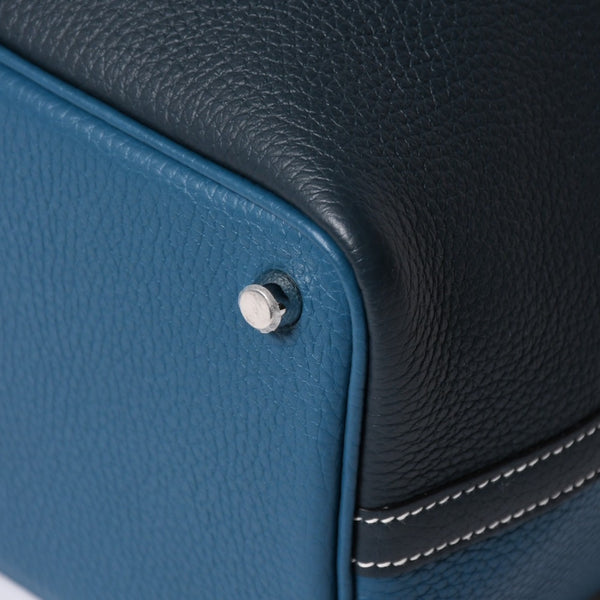 新品同様 HERMES エルメス ピコタンロック18 ハンドバッグ Y刻印 トリヨンクレマンス ヴェールシプレ ヴェールボスフォール SV金具 中古 4a006954