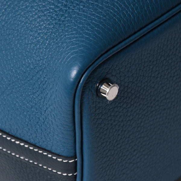 新品同様 HERMES エルメス ピコタンロック18 ハンドバッグ Y刻印 トリヨンクレマンス ヴェールシプレ ヴェールボスフォール SV金具 中古 4a006954
