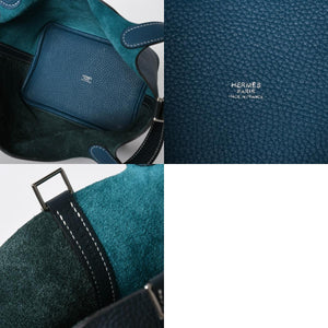 新品同様 HERMES エルメス ピコタンロック18 ハンドバッグ Y刻印 トリヨンクレマンス ヴェールシプレ ヴェールボスフォール SV金具 中古 4a006954