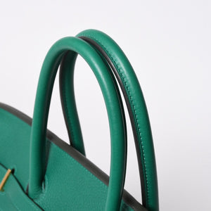 極美品 HERMES エルメス バーキン35 ハンドバッグ C刻印 トリヨンクレマンス ヴェールヴェルティゴ GD金具 内縫い 2018年製 中古 4a007159