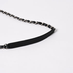 新品同様 CHANEL シャネル デカマトラッセ30 Wチェーンショルダーバッグ 18番台 ココマーク キャビアスキン ブラック シルバー金具 中古 4a007160